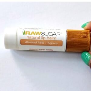 Raw Sugar Natural Lip Balm Almond Milk + Agave 0.25 Oz NEW Sensitive Skin